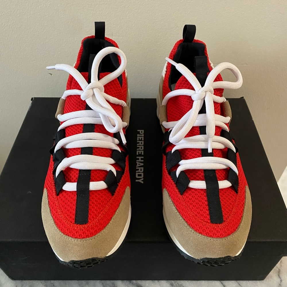 PIERRE HARDY Red Trek Comet Sneakers